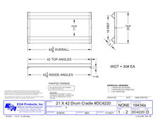 Load image into Gallery viewer, Pallet Rack Drum Cradle Drawing Spec Sheet PDF