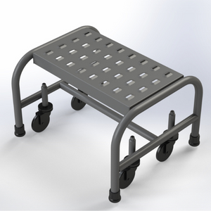 Industrial Rolling Ladder Step Stool - 1 Step - 16"W Perforated Tread