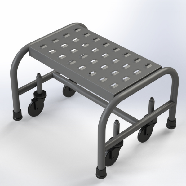 Industrial Rolling Ladder Step Stool - 1 Step - 16