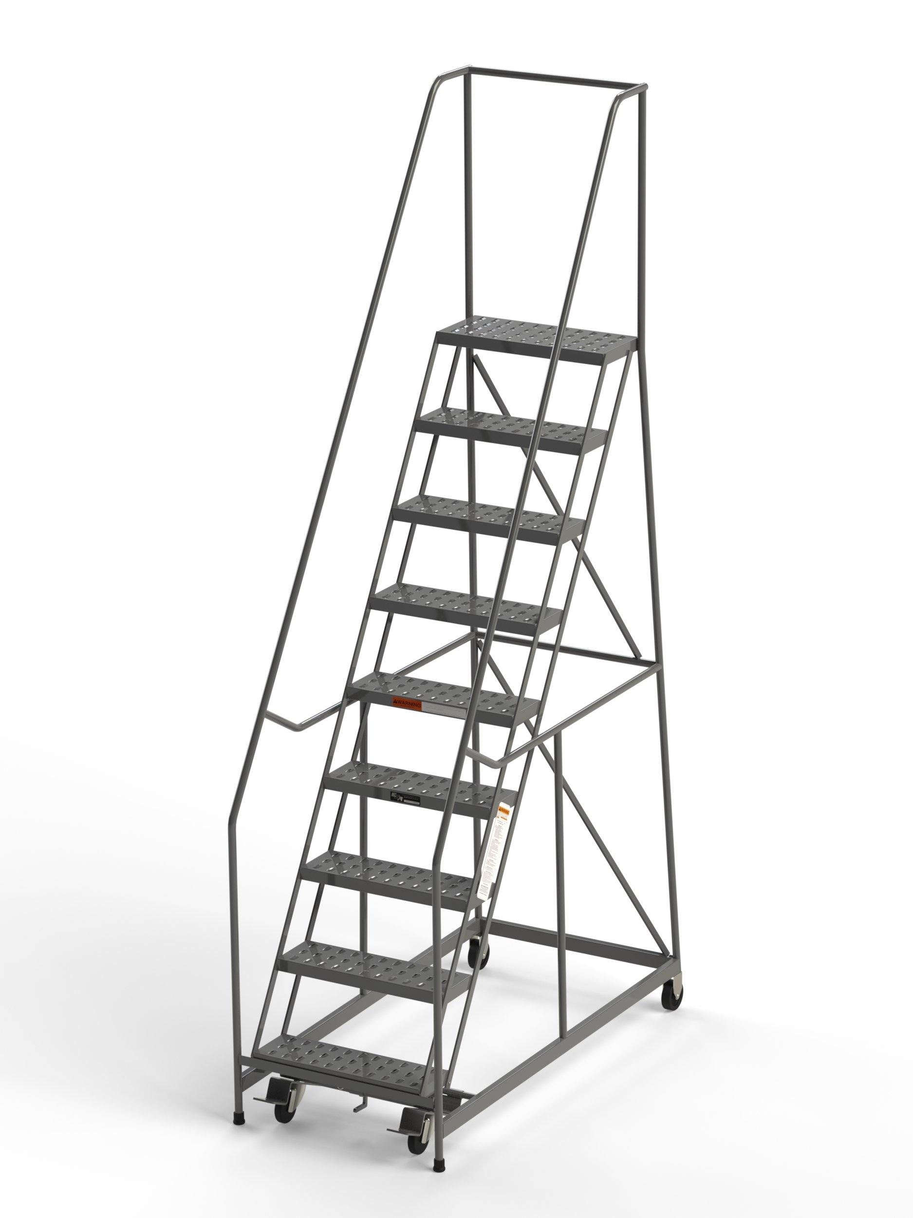 9 Step Rolling Ladder 24" Wide Treads from SaveMH Industrial warehouse ladder