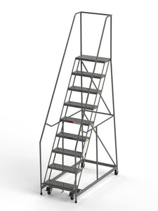 9 Step Rolling Ladder 24" Wide Treads from SaveMH Industrial warehouse ladder